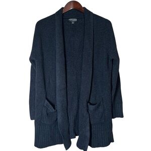 Barefoot Dreams Cozychic Lite Weekend Cardigan Sweater Black Waffle Knit Sz Med